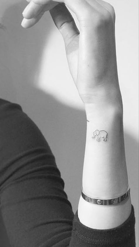 Tiny Elephant Tattoo, 42 Tattoo, Small Tattoos For Women, Polynesian Tattoos, Elephant Tattoo Design, Type Tattoo, Geometric Tattoos, Tiny Elephant, Cute Small Tattoos