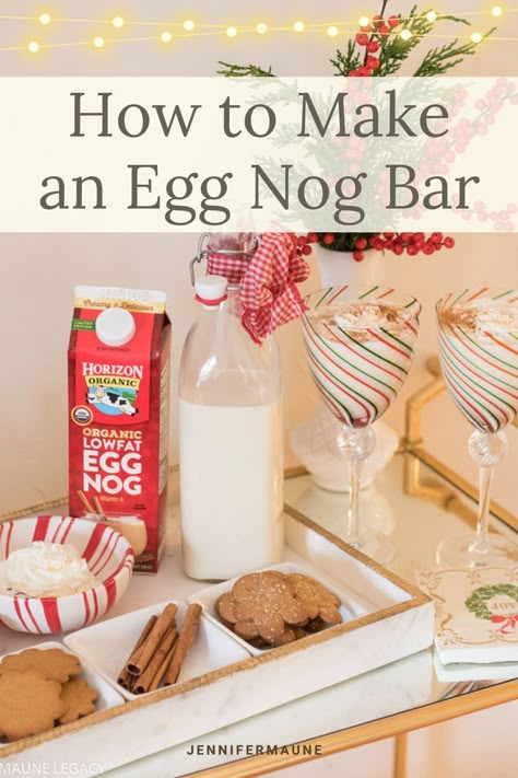 Great ideas for toppings and treats to create the ultimate Egg Nog bar at home! Perfect for Christmas parties or family gatherings, delicious and fun! Christmas eggnog bar. eggnog bar ideas. eggnog. how to make the ultimate egg nog bar. Eggnog Bar Party, Egg Nogg, Ways To Make Eggs, Eggnog Drinks, Spiced Eggs, Eggnog Cocktail, Christmas Eggnog, Staff Meeting, 2023 Ideas