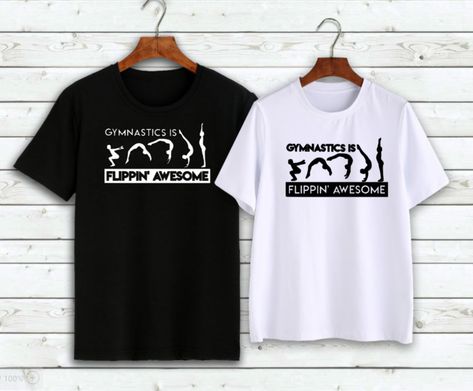 Gymnastics Shirts, Gymnastics Skills, Kids Graphic Tees, Black Vinyl, White Vinyl, Quality T Shirts, Gymnastics, Cool T Shirts, Cotton T Shirt