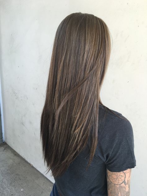 Long hair, ash blonde hair, highlights, low lights, dark brown hAir Really Long Hairstyles, Highlights Low Lights, Perfect Highlights, Hair Color Ash, Long Hair Highlights, Baby Lights, Ash Blonde Highlights, Ash Hair Color, Long Haircuts