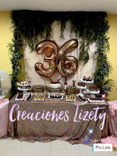 Sweet Desserts  #36 birthday party 36 Th Birthday Party Ideas, 36th Birthday Ideas For Her Themes, 36 Birthday Woman Party Ideas, 36th Birthday Ideas For Her, Green Birthday Cakes, Women Party Ideas, 36th Birthday, Backyard Birthday Parties, Birthday Goals