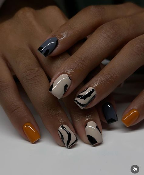 Square Nail Designs Baddie, Short Fall Acrylic Nails, Short Fall Acrylic, Girl Maintenance, Short Manicure, Nail Armor, Fall Acrylic, Sassy Nails, Hard Nails