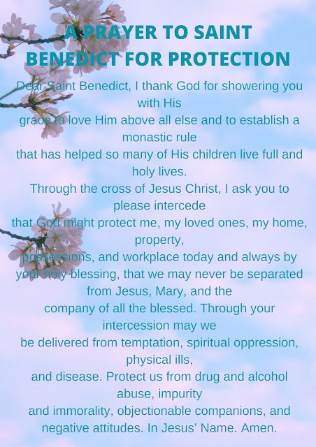 Catholic Prayers: STOP AND PRAY THIS POWERFUL PRAYER TO SAINT BENEDI... Saint Benedict Prayer, Saints Prayers, Prayers To Saints, St Benedict Prayer, Novena Prayers Catholic, Catholic Saints Prayers, Prayer For Our Children, Catholic Prayers Daily, Divine Mercy Chaplet