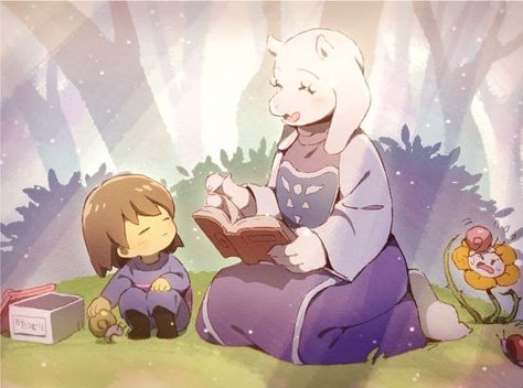 Frisk, Toriel and Flowey, by Pixiv Id 136696 Undertale Toriel, Toriel Undertale, Undertale Frisk, Sans E Frisk, Cool Monsters, Undertale Funny, Toby Fox, Undertale Cute, Undertale Drawings