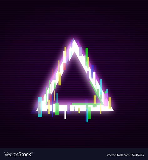 Neon Triangle, Glitch Effect, Graphic Design Elements, Art Geometric, Abstract Styles, Design Element, Black Background, Black Backgrounds, Png Images