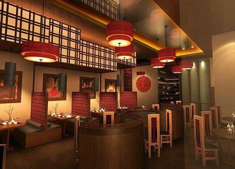 chinese restaurant design - Google Search Asian Restaurant Interior Design, Chinese Restaurant Interior Design, Asian Restaurant Design, Chinese Restaurant Interior, Chinese Restaurant Design, Modern Chinese Restaurant, Interior Design Japanese, Japanese Restaurant Interior, Chinese Style Interior