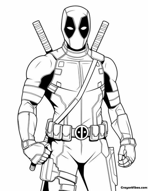 Marvel Coloring Pages, Deadpool Coloring Pages, Super Hero Coloring Sheets, Kids Colouring Printables, Pen Vector, Deadpool Drawing, Pikachu Coloring Page, Avengers Coloring Pages, Superhero Coloring Pages