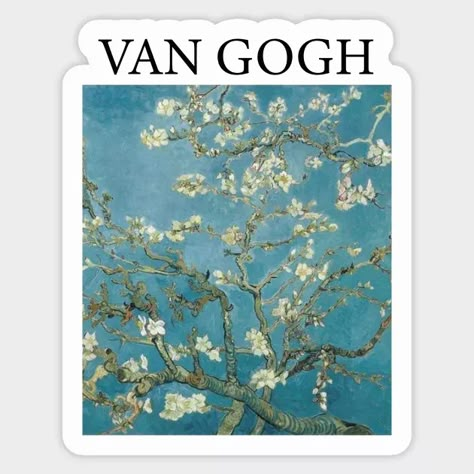 Van Gogh Logo Design, Van Gogh Highlight Cover, Van Gogh Stickers Printable, Starry Night Sticker, Van Gogh Notebook, Van Gogh Watercolor, Oil Paintings, Van Gogh, Watercolor Painting