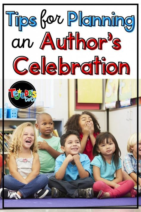 The writing unit is over and you're about to start a new genre. But, wait! Celebrate all of that hard work with an author's celebration! Read this blog post for planning tips! Authors Celebration Ideas, Author Celebration Ideas, Writing Celebration Ideas, Book Publishing Party, Student Writing Portfolio, Writing Celebration, Publishing Party, Book Signing Party, Second Grade Books