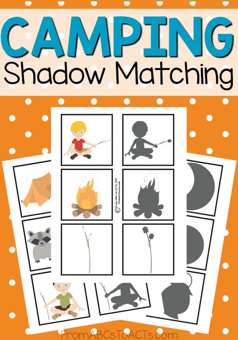 Camping Preschool, Camping Theme Preschool, Shadow Matching, Camping Classroom, Camping With Toddlers, Camping Theme Classroom, Summer Preschool, Theme Classroom, Preschool Themes