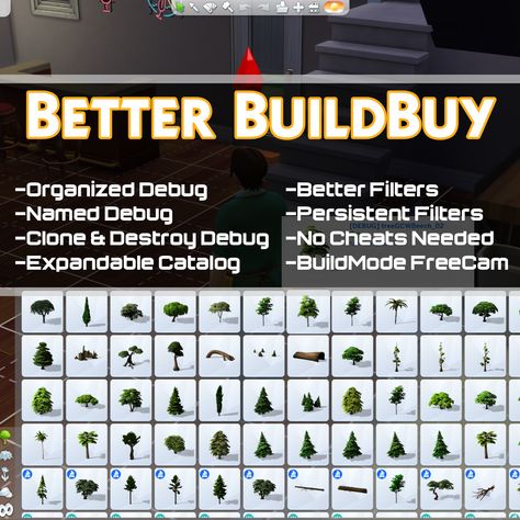 Better BuildBuy: Organized Debug - The Sims 4 Mods - CurseForge Sims 4 Add Ons, Sims 4 Base Game Outfits Ideas, Sims 4 Skills, Sims Gameplay, Sims 4 Cheats, Cc Mods, Sims Wallpaper, Sims 4 Game Mods, The Reaper