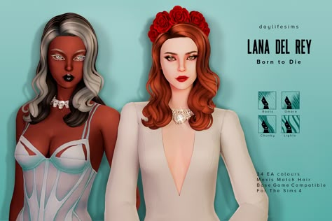 Daylife Sims, Lana Del Rey Hair, Sims 4 Decades Challenge, Sims 4 Mm Cc, Sims 4 Mm, Sims Hair, Sims 4 Mods Clothes, Sims 4 Cas, Sims 4 Game