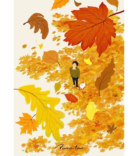 Autumn Illustration Art, Autumn Leaves Drawing, Fall Leaves Illustration, Autumn Leaves Illustration, 2022 Illustration, Autumn Illustrations, Illustration Autumn, Fall Illustration, Fall Drawings