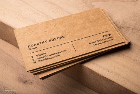 Cardboard Business Cards, Cream Business Cards, Stamp Business Card, Earthy Business Cards, Brown Kraft Business Cards, Brown And Gold Business Cards, Brown Business Card, Food Business Card, Kraft Business Cards