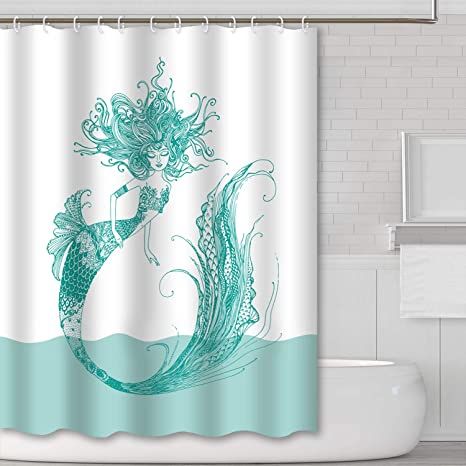 Nautical Theme Bathroom, Beach Themed Bathroom, Mermaid Shower Curtain, Girl Bathroom Decor, Ocean Shower Curtain, Ocean Bathroom, Mermaid Bathroom Decor, Bathroom Curtain Set, Ocean Octopus