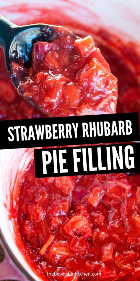 Rhubarb Pie Filling, Strawberry Rhubarb Pie Filling, Strawberry Rhubarb Recipes, Rhubarb Recipes Pie, Rhubarb Desserts, Pie Filling Recipes, Strawberry Rhubarb Pie, Rhubarb Pie, Healthier Desserts