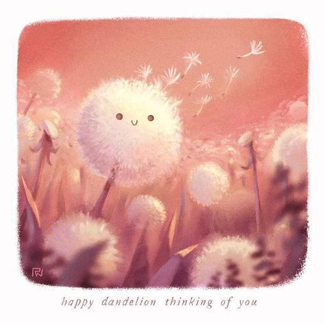 Something to send to your loved ones during this trying times... ❤️ . . . . . . #landscapepainting #environmentart #dandelion… Blowing A Dandelion Drawing, Quotes On Dandelions, Dandelion Wishes Brought To You, Make A Wish Dandelion Art, Blowing Dandelion Illustration, Dandelion Drawing, La Art, Cute Love Images, Nature Drawing