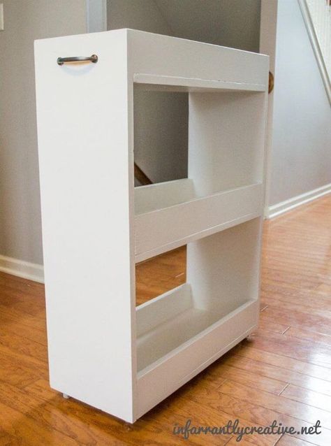 Between Washer And Dryer, Laundry Room Storage Shelves, Small Laundry Room Organization, Room Storage Diy, Rolling Storage, Diy Laundry, Small Laundry Rooms, Small Laundry Room, Small Laundry