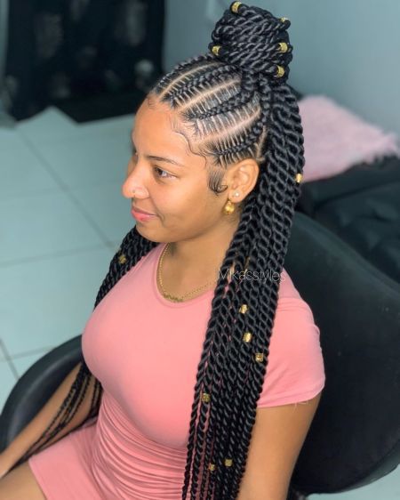 30 Best Cornrow Braids and Trendy Cornrow Hairstyles for 2020 - Hadviser Half Up Half Down Braid Black Women, Half Up Half Down Hair Braids Black Women, Light Braids For Black Women, Half Up Half Down Braided Hairstyles Black Women, Braided Half Up Half Down Hair Black Women Braids, Up Down Braids For Black Women, Half Up Down Braided Hairstyles, Half Braids Half Cornrows Black Women, Half Up Half Down Braids Black Women