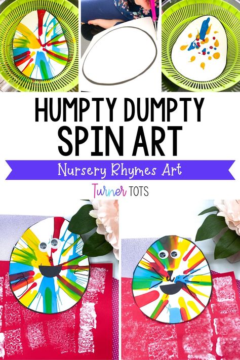 Fairy Tale Process Art, Fairytale Process Art, Nursery Rhyme Lesson Plans For Preschool, Humpty Dumpty Sensory Bin, Nursery Rhyme Process Art, Nursery Rhymes Preschool Crafts Art Projects, Humpty Dumpty Craft Preschool, Nursery Rhyme Art For Toddlers, Fairytale Activities For Toddlers