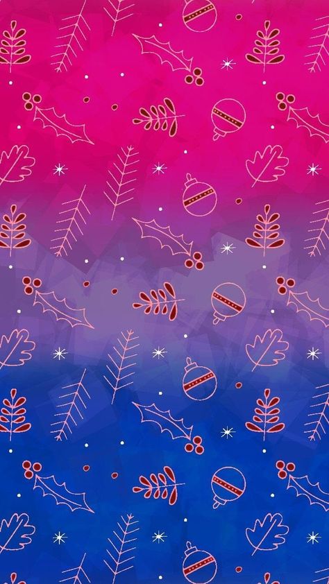 The big flag with Christmas ornaments Christmas Pride Wallpaper, Bi Christmas Wallpaper, Lgbtq Christmas Wallpaper, Christmas Pride Flags, Pride Backgrounds, Wallpaper Lgbt, Bi Stuff, Bisexual Wallpaper Iphone Aesthetic, Bisexual Aesthetic