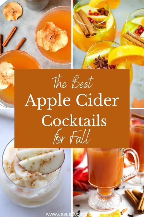 Whether you like your apple cider cool and crisp or warm and cozy apple cider is the signature drink of fall. Discover the best apple cider cocktail recipes for your best fall yet. Cocktails With Apple Cider, Cider Alcohol Drinks, Apple Cider Cocktail Recipes, Apple Cider Alcohol, Cocktails For Fall, Cider Drink Recipes, Apple Cider Cocktails, Cold Apple Cider, Cider Cocktail Recipes