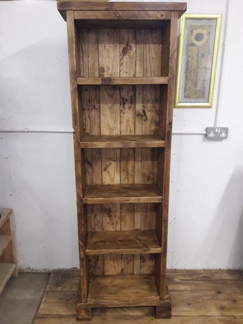 Wooden Bookshelf Design, Dark Wood Bookcase, Rustic Storage Cabinets, Reclaimed Wood Bookcase, Rustic Wooden Furniture, Rustic Bookshelf, Handmade Wood Furniture, Rustic Bookcase, Wood Bookshelves