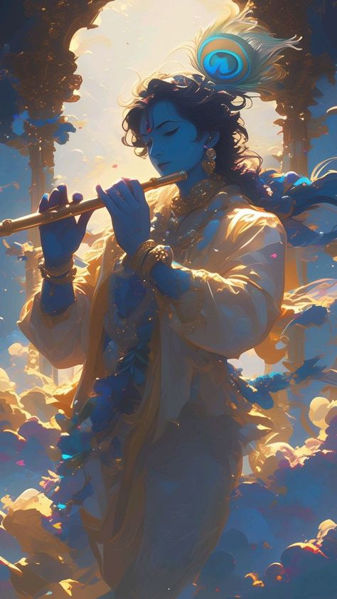 Krishna Images Aesthetic Wallpaper, Lord Krishna Aesthetic Wallpapers, Krishna 4k Wallpaper, Bhakti Wallpaper, Lord Krishna Aesthetic, God Drawings, Krishna And Radha, Krishna Photography, Art Krishna