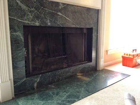 Marble Fireplace Makeover, Fireplace Updates, White Fireplace Surround, Projects Around The House, Granite Fireplace, Diy Fireplace Makeover, Deer Crossing, Natural Stone Fireplaces, Fireplace Update