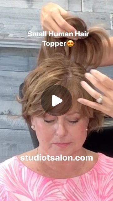 Tina Apostal Hair Topper Stylist on Instagram: "Small Human Hair Topper😍 Gives you extra Volume & Coverage. Who’s ready for more hair!🙋🏼‍♀️  Comment below ⬇️ and or Message us to find out more about our process.  ❤️  #hairtopper #hairtoppers #finehair #finehairsolution #womenover40 #womennover50 #thinninghair #hairpiece #thinninghairsolution #thinninghair solutions #thinhair#toppiece #womenhairloss #covidhair #humanhair#womensupportingwomen #womenempowerment #hairpiece #alopecia #alopeciabeauty #alopeciaawarness" Hair Toppers For Thinning Hair Uk, Pixie Hair Toppers, Short Grey Hair Toppers, Hairpieces For Women Hair Pieces, Hair Toppers Short, Hair Pieces For Thinning Hair Crowns Wigs & Hair Extensions, Human Hair Toppers For Thinning Hair For Women, Clip In Hair Pieces For Volume, Grey Hair Toppers For Thinning Hair For Women