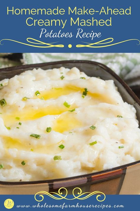 Make these incredibly Make-Ahead Creamy Mashed Potatoes in advance, preparing them up to two days before and easily reheating them in the Best Mash Potato Recipes, Thanksgiving Mashed Potatoes Recipe, Pioneer Woman Mashed Potatoes, Best Mashed Potatoes Ever, Frozen Mashed Potatoes, Reheat Mashed Potatoes, Cooking Mashed Potatoes, Mashed Potatoes Recipe Easy, Mashed Potatoes Thanksgiving