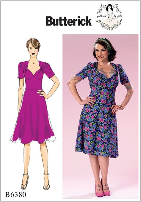 Retro Dress Pattern, Sewing Pattern Women Dress, Nightgown Pattern, Bust Dress, Easy Dress Sewing Patterns, Gathered Bodice, Pattern Dress Women, Romper Pattern, Jacket Pattern Sewing