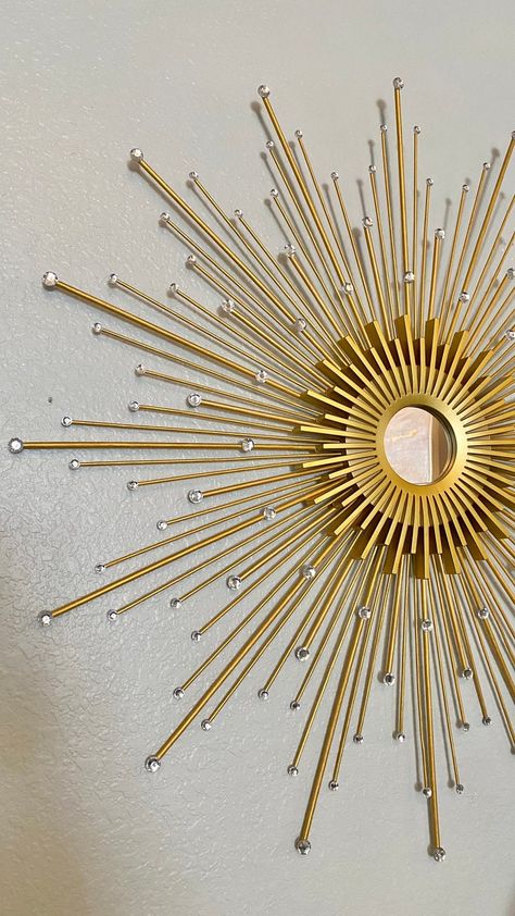 Gold Starburst Mirror, Sunburst Mirror Wall, Starburst Mirror Wall, Wall Art Mirror, Gold Sunburst Mirror, Sun Mirror, Bedroom Decor For Small Rooms, Starburst Wall Decor, Starburst Mirror