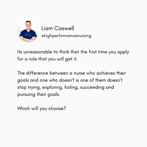 Try, Fail, Succeed. Every nurse you know has endured the above process. No one has it easy. Will you choose to go after your goals or will you choose to stay stuck? Let me know below with your fav emoji! #nurse #aussienurse #rn Nurse Career, Nursing Leadership, Career Coaching, Nursing Career, Writing Career, Leadership Coaching, Success Tips, Career Success, Career Coach