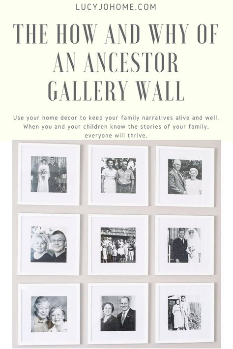 Generation Wall Ideas, Ancestors Photos Wall, Family Tree Gallery Wall Ideas, Generational Family Photo Wall, Ancestor Picture Wall, Family History Gallery Wall, Family History Wall Display, Family Tree Gallery Wall, Ancestor Gallery Wall