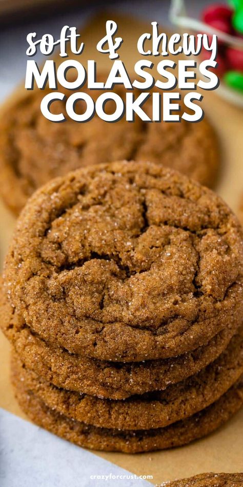 Soft Mollases Cookies, Iced Mollases Cookies, Best Soft Molasses Cookie Recipe, Chewy Mollases Cookies, Molasses Drop Cookies, Old Fashioned Soft Mollases Cookies, Mollases Sugar Cookies, Molded Cookies Recipes, Molasses Sugar Cookies