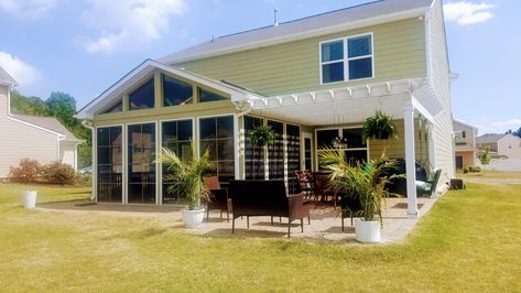 Eze Breeze Windows, Eze Breeze, Craftsman Porch, Attached Pergola, Screened Porch Designs, Patio Deck Designs, Pergola Attached To House, Deck Designs Backyard, Rectangular Pool