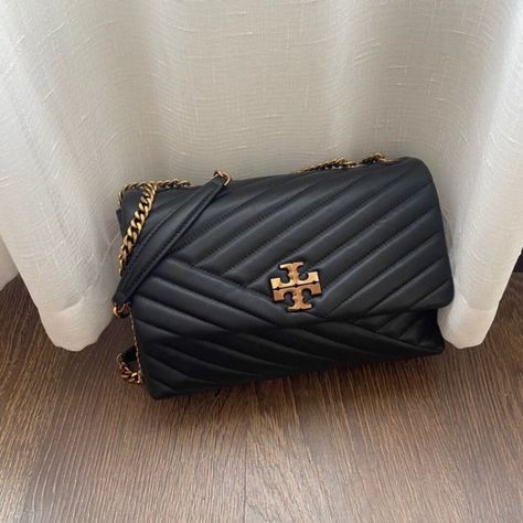 NEW TORY BURCH KIRA CHEVRON CONVERTIBLE SHOULDER BAG Tory Burch Bag Outfit, Tory Burch Kira Chevron Bag, Kira Chevron Convertible Shoulder Bag, Shoulder Guard, Tory Burch Kira Chevron, Kira Chevron, Tory Burch Kira, Handbag Essentials, Leather Roll