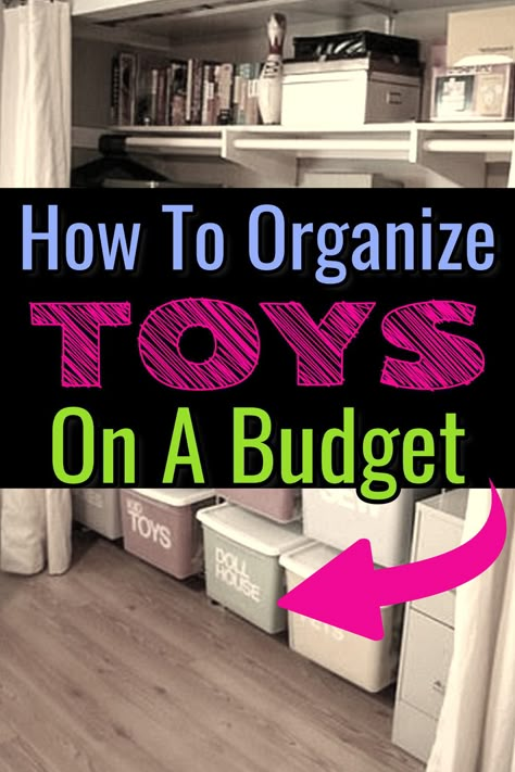 Organizing Toys in small spaces - organizing toys in playroom, in living room, in kids bedroom and more DIY toy organization ideas Storage For Toys In Small Room, Toy Organization Ideas Living Room, In Closet Toy Storage, Toy Storage Cheap, Apartment Toy Storage, Lots Of Toys Small Space, Toy Room Storage Ideas Diy, Best Ways To Organize Toys, Small Bedroom Toy Storage