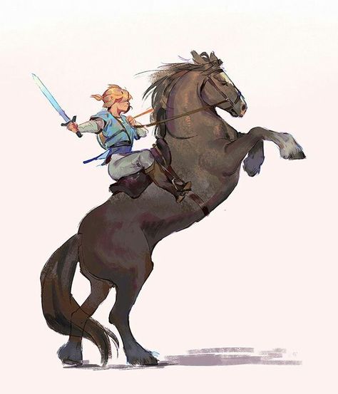 Legend Of Zelda Memes, Link Zelda, Horse Drawing, Horse Drawings, Zelda Art, Legend Of Zelda Breath, Zelda Breath, Breath Of The Wild, The Legend Of Zelda