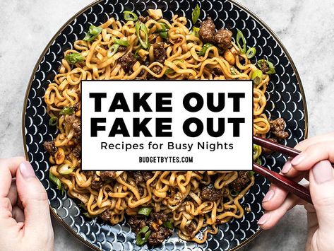 Take Out Fake Out Recipes for Busy Nights - Budget Bytes Take Out Fake Out, Short Recipes, Budget Bytes, Microwave Cooking, Yummy Chicken Recipes, Frugal Meals, Easy Pasta Recipes, Budget Meals, Easy Pasta