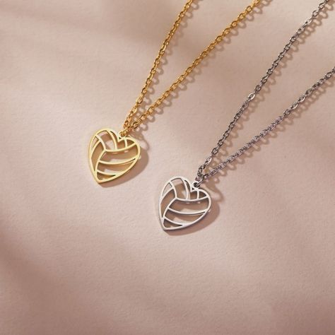 Volleyball heart! what’s your favorite color? 🫶❤️ Heart Volleyball, Pendant Chain Gold, Volleyball Heart, Volleyball Necklace, Volleyball Game, Gold Chain With Pendant, Women Volleyball, Geometric Jewelry, Stainless Steel Pendant