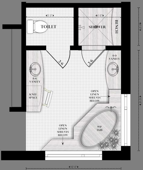 master bathroom floor plans | realize that ours has the hallway on an outside wall, but I thought ... Master Bath Layout, Vanity 6, Gray Bathroom Accessories, Bathroom Layouts, Bathroom Design Layout, Bathroom Plans, Bathroom Floor Plans, Bad Inspiration, Trendy Bathroom