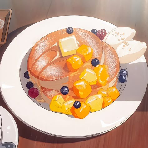 Anime Breakfast Aesthetic, Anime Food Widget, Food In Anime Aesthetic, Anime Food Pictures, Anime Food Icons Aesthetic, Anime Desserts Aesthetic, Anime Foods Aesthetic, Food Icons Aesthetic, Food Anime Aesthetic