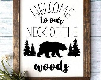 Cabin signs | Etsy Hunting Camp Decorating Ideas, Cabin Sweet Cabin Sign, Cabin Porch Signs, Bear Signs Wooden, Cabin Cricut Projects, Up North Decor, Welcome To The Cabin Sign, Cabin Decor Diy Crafts, Cabin Diy Projects