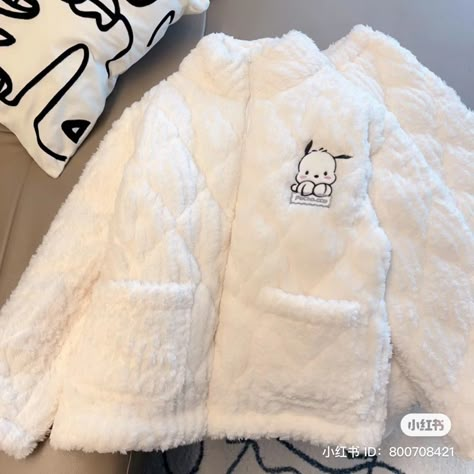 Pochacco Outfit Ideas, Pochacco Sweater, Pochacco Clothes, Pochacco Outfit, Ladies Coat, Korean Casual Outfits, Hello Kitty My Melody, Cute Pajamas, Hello Kitty Items