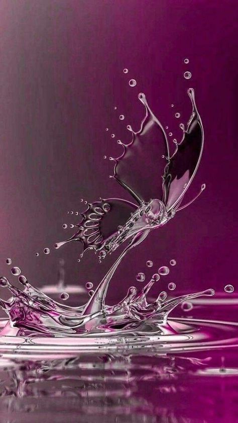 Water Droplets Wallpaper, Droplets Wallpaper, Water Droplets Art, Purple Butterfly Wallpaper, Beautiful Flower Drawings, Love Pink Wallpaper, Love Wallpapers Romantic, Butterfly Background, Elegant Wallpaper