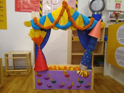 Pre School Diwali celebration decor Diwali Decor At School, Vijayadasami Decorations In School, Diwali Selfie Frame, Diwali Celebration In School, Diwali Decor For School, Diwali Decorations In School, Diwali Decoration At Preschool, Diwali Selfie Corner, Dussera Decor Ideas For School