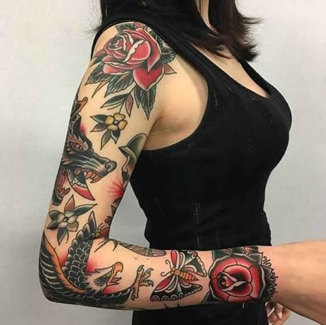 Tattoo Planets, New School Tattoos, Mangas Tattoo, Sanskrit Tattoo, Tattoo Dotwork, Sailor Jerry Tattoos, Traditional Sleeve, Traditional Tattoo Sleeve, Jesus Tattoo