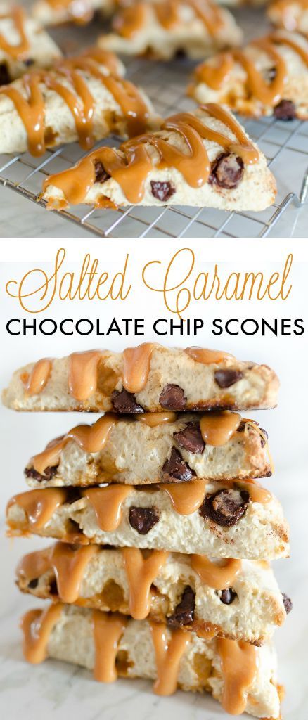 Salted Caramel Chocolate Chip Scone Recipe Salted Caramel Scones Recipes For, Salted Caramel Scones, Caramel Scones, Scone Recipes, Rock Cake, Pane Dolce, Scones Recipe, Salted Caramel Chocolate, Caramel Chocolate